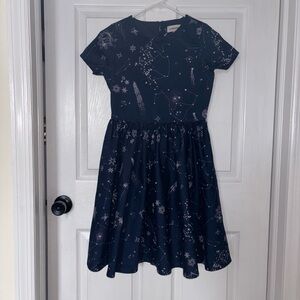 Lands' End Kids Navy Starry Sky Dress